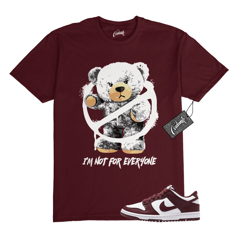 Dunk Team Red White Low Maroon Burgundy T Shirt Match NOT