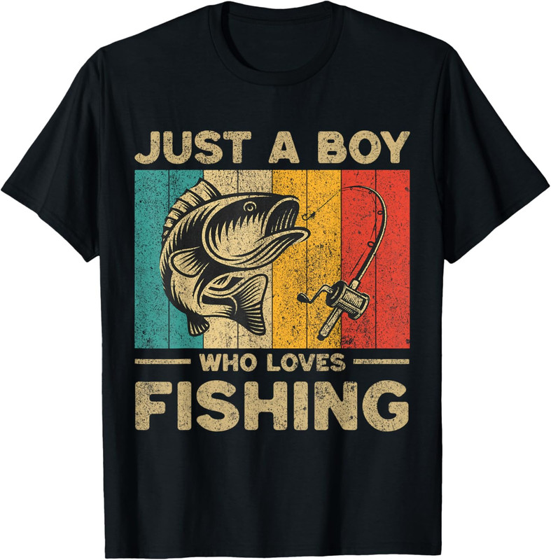Funny Vintage Fishing Jokes Boys Fisherman Bass Fish T Shirt