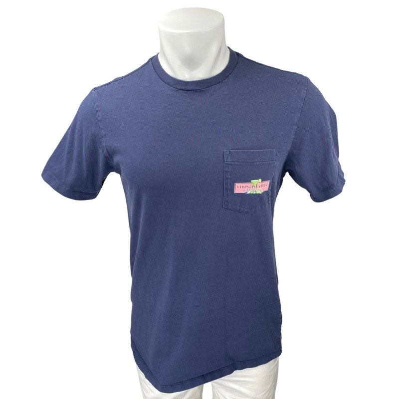 Vineyard Vines Men’s Blue Graphic Print Pocket Short Sleeve T Shirt Tee Top Sz S