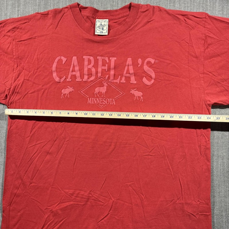 Cabela's Shirt Mens 2XL Red Minnesota Moose Graphic Hunting Outdoor Made USA gallery