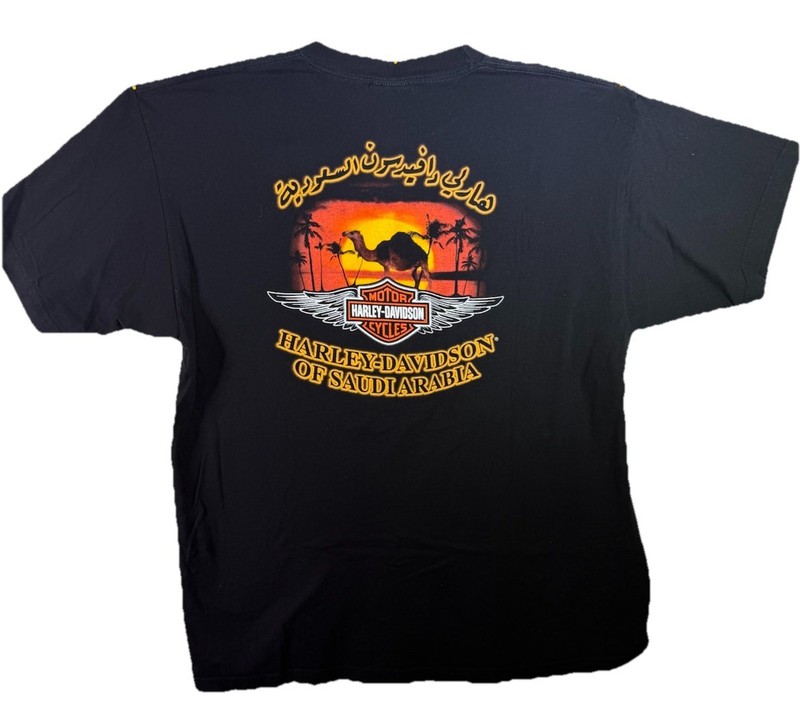 Harley Davidson Saudi Arabia XXL T-Shirt Too Hot To Handle Double Sided Graphic