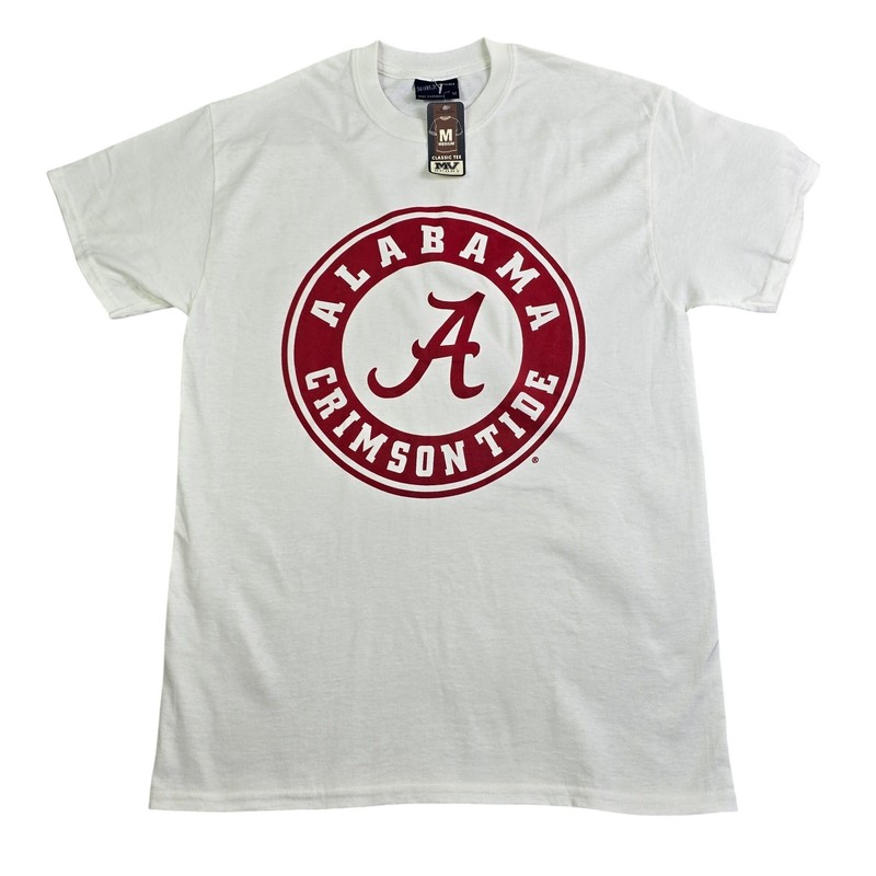 Alabama Crimson Tide T-Shirt Mens Medium White NCAA Gameday Tee MV Sport New