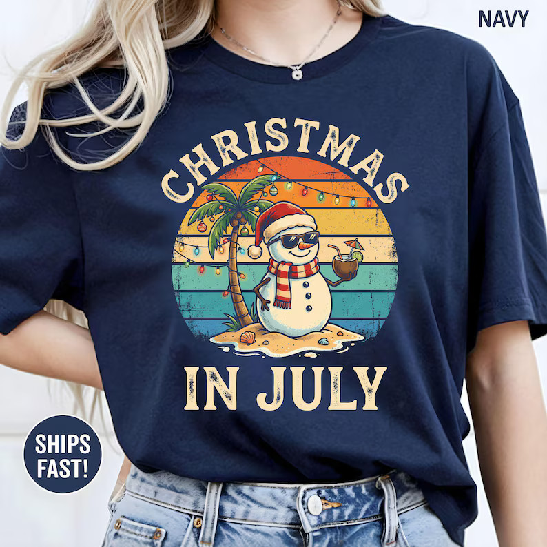 christmas in july retro summer comfort tee