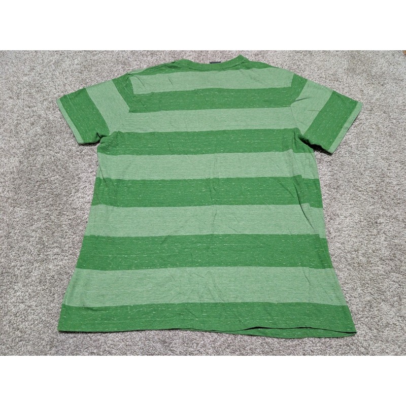 US Polo Assn Mens Green Striped V Neck T Shirt Size L Cotton Blend Casual gallery