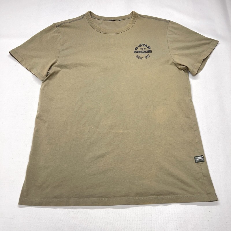 G Star Tee Shirt Mens Medium Green Logo Olive Raw Denim Originals Army Y2K
