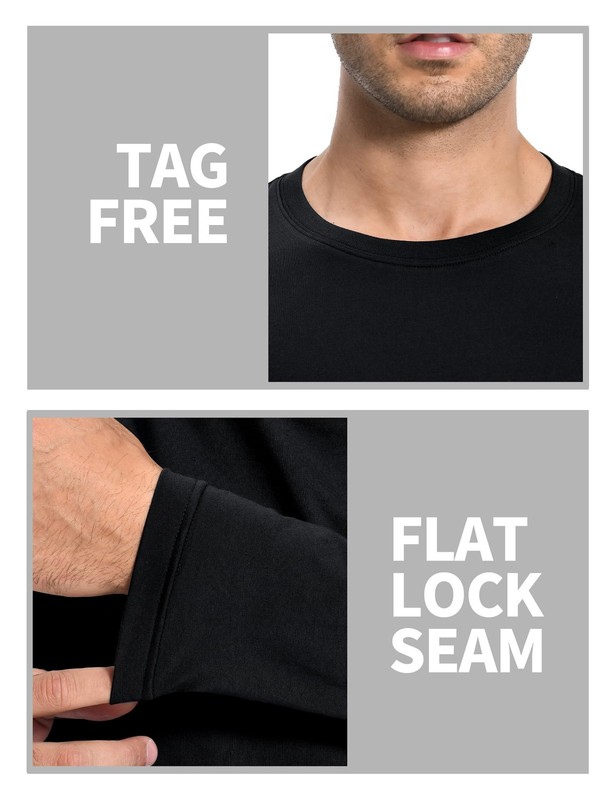Men's 2 Pack Long Sleeve Soft Casual Cotton Crew Neck Shirts (Navy Blue, XL) gallery