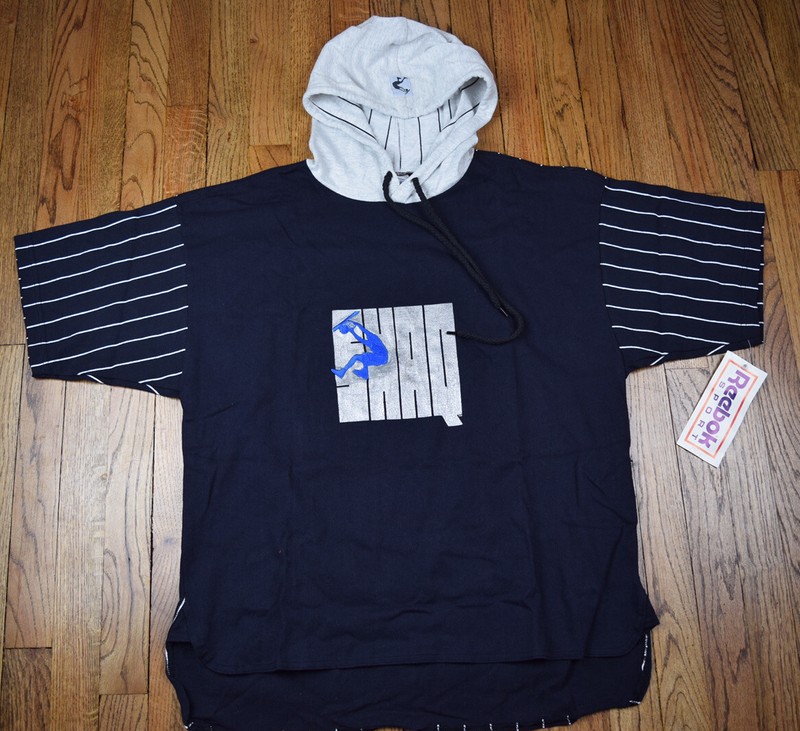 NWT Vintage Rare 90s Shaq Reebok Sport Shaquille O’Neal Hooded Shirt Size XL