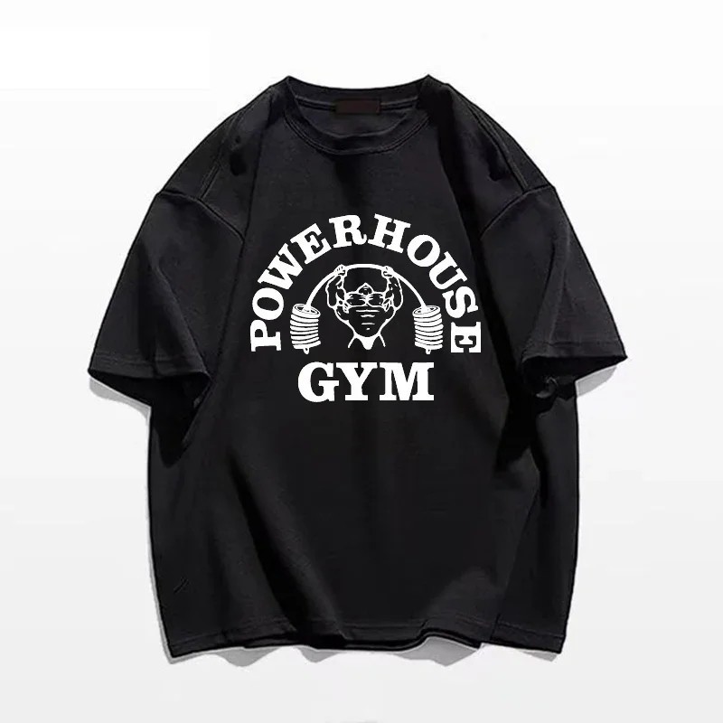 Men T-shirts Fitness Bodybuilding Cotton Shirt Oversized Rag Gym Sport Muscle. gallery