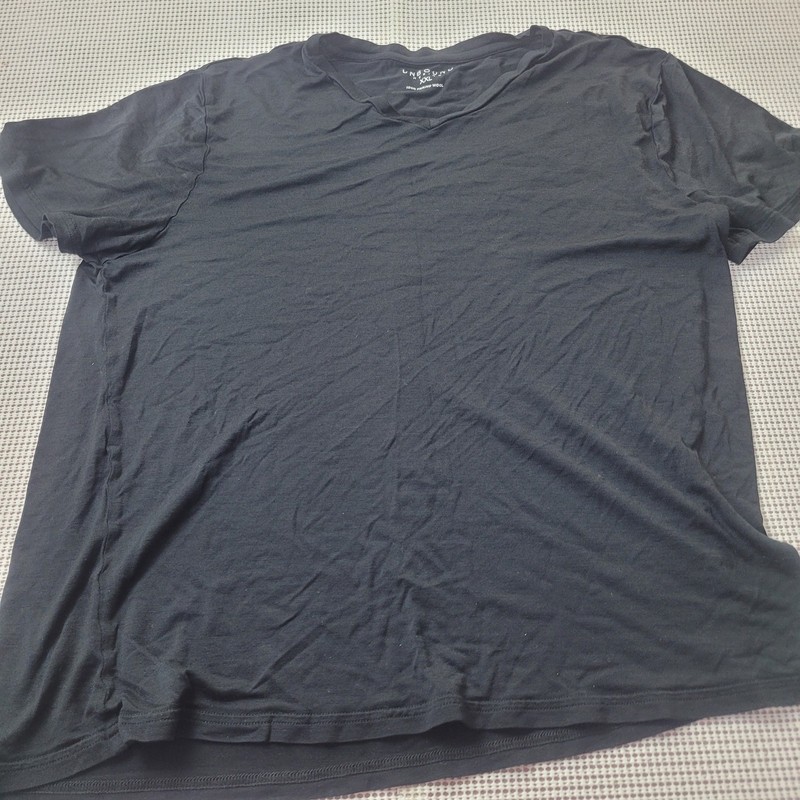 Unbound Merino Mens V-Neck T-Shirt XXL Black 100% Merino Wool Short Sleeve