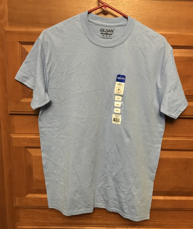 NEW Gildan Mens Med DryBlend 50/50 Cotton/Poly Plain blue T-Shirt S/S G8000 1422