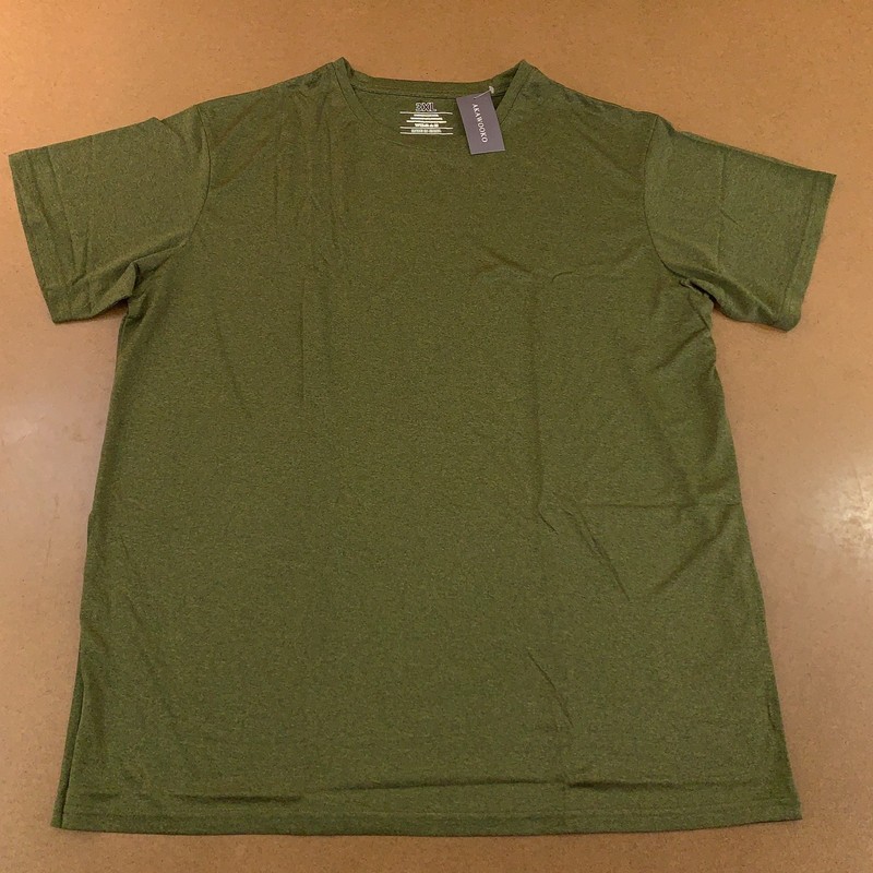 Akawooko Mens 3X-Large Olive Green Classic Short Sleeve Crew Neck T-Shirt NWT
