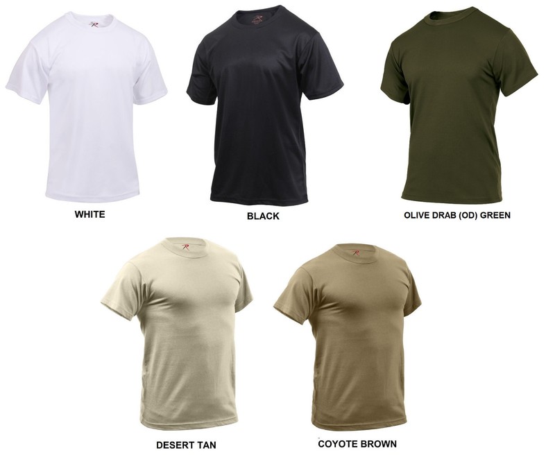 Performance Poly T-Shirt Quick Dry Moisture Wicking Army Navy USMC Undershirt PT