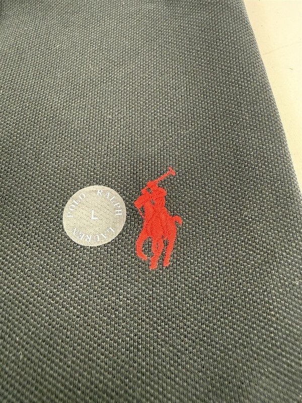 Polo Ralph Lauren Men’s Large Black Cotton Polo Shirt Red Pony Classic Fit gallery