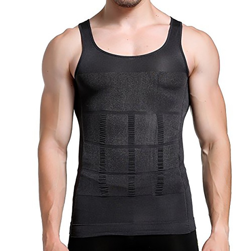 Men’s Slimming Body Shaper Gynecomastia Compression Tank Top Workout Shirt Vest