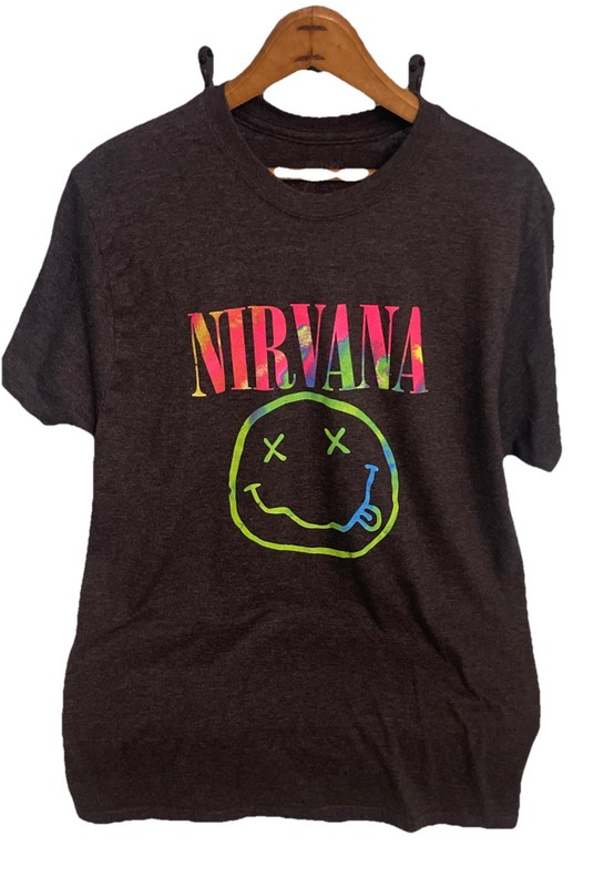 Nirvana Rainbow Tie- Dye Smiley Face 2XL Tshirt