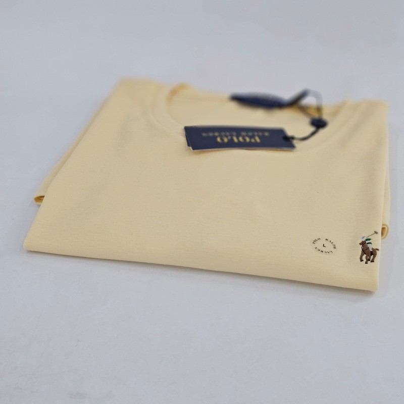 Polo Ralph Lauren Custom Slim Fit Soft T-shirt Pony Logo Mens LARGE L Yellow NEW gallery