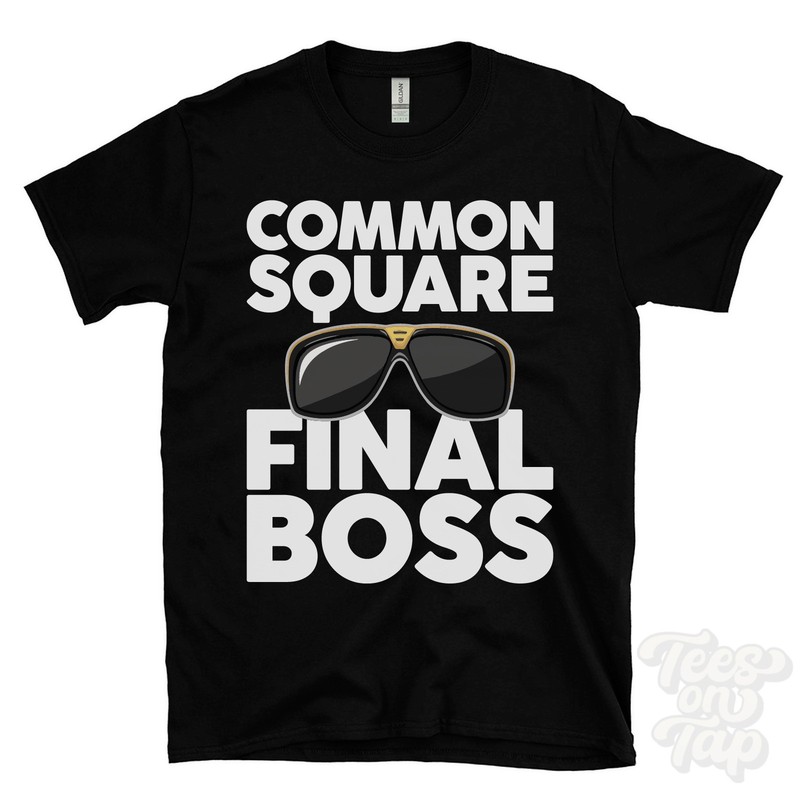 COMMON SQUARE FINAL BOSS T-SHIRT funny xmas gift reepham lincolnshire england