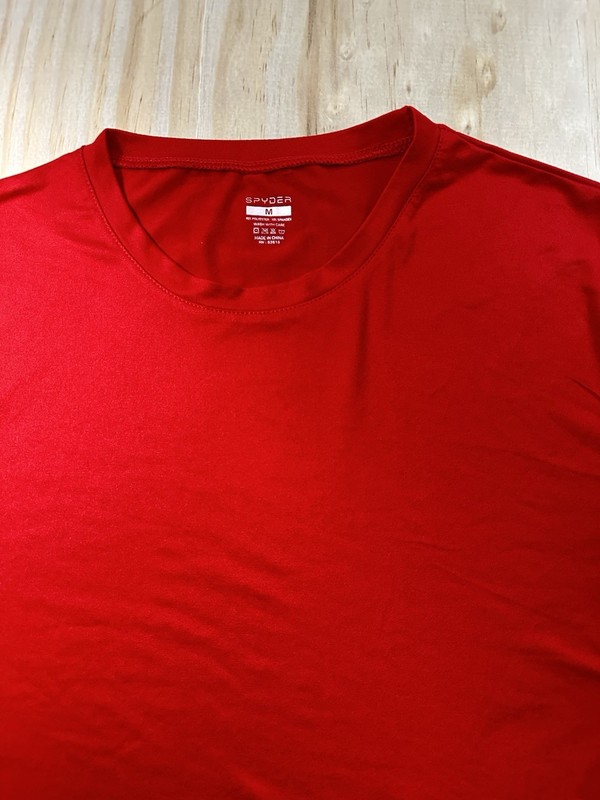 Spyder T-Shirt Men Medium M Red Short Sleeve Crew Neck Performance Stretch