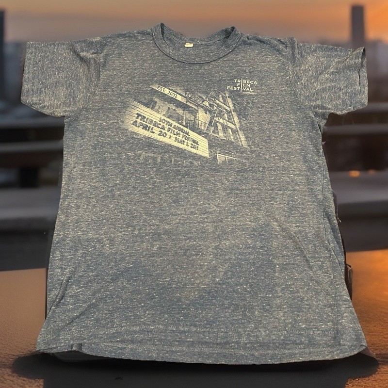 Tribeca Film Festival 2011 T-Shirt • 10th Annual NYC • Blue Rayon Triblend Med