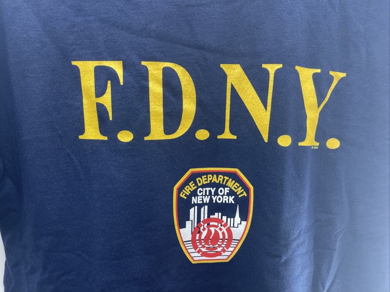Jerzees TShirt Mens Sz Small Navy With Yellow FDNY New York Fire Dept LOGO New gallery