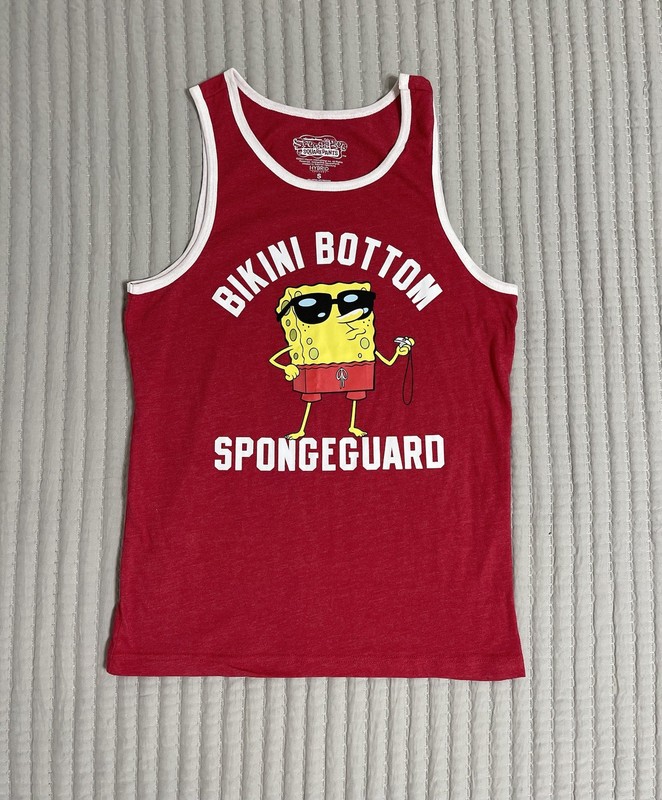 SpongeBob SquarePants Graphic Tank Top Small Red Size Small Lifeguard Theme