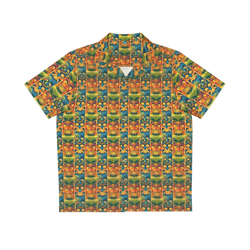 Tiki No. 1 – Fun Tiki Pattern Authentic Retro Men’s Hawaiian Shirt