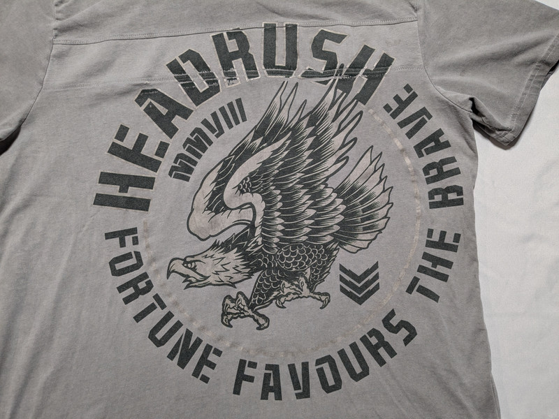 HEADRUSH FORTUNE FAVORS THE BRAVE x FEAR NONE - Men 2XL Gray T-Shirt gallery