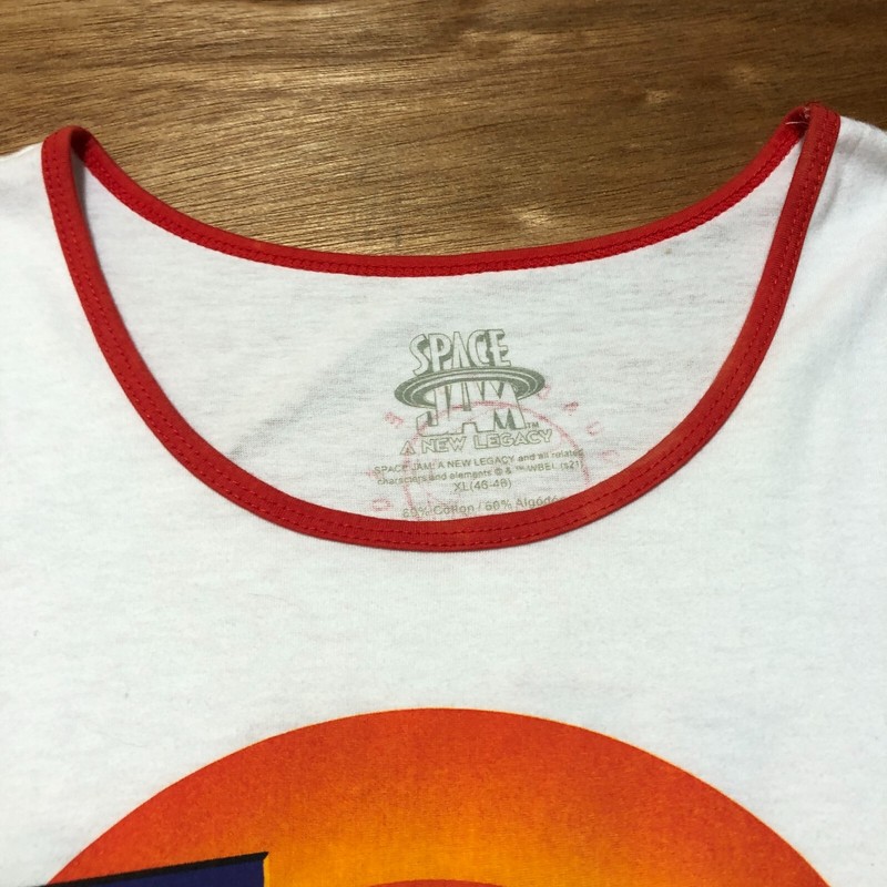 Space Jam Tank Top XL Bugs White Ringer Graphic Print Sleeveless Tune Squad gallery