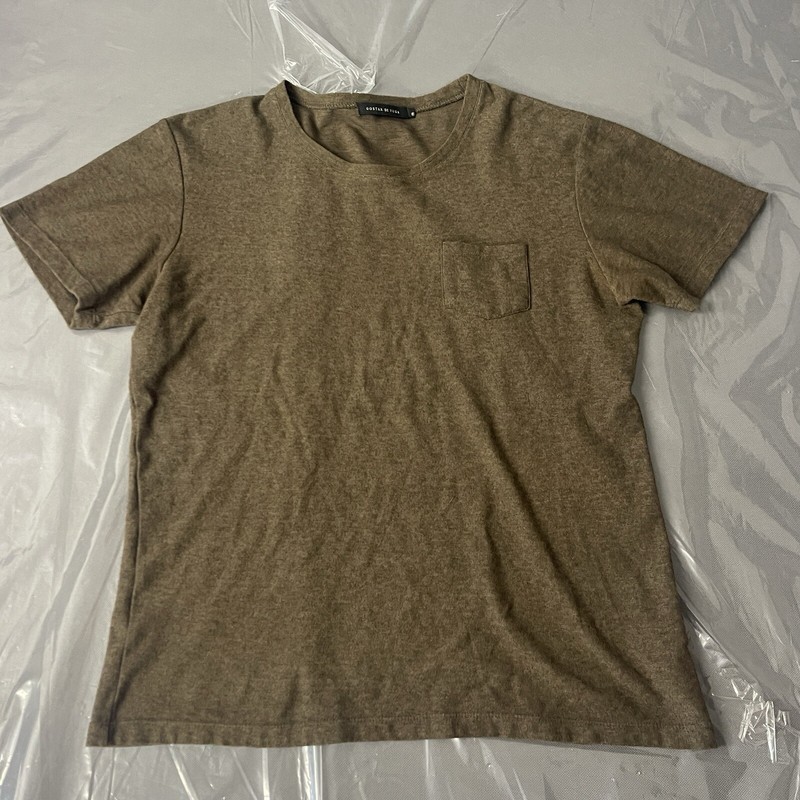 GOSTAR DE FUGA T Shirt Tee Designer Chest Pocket Mens 46 US M Brown Stretch.