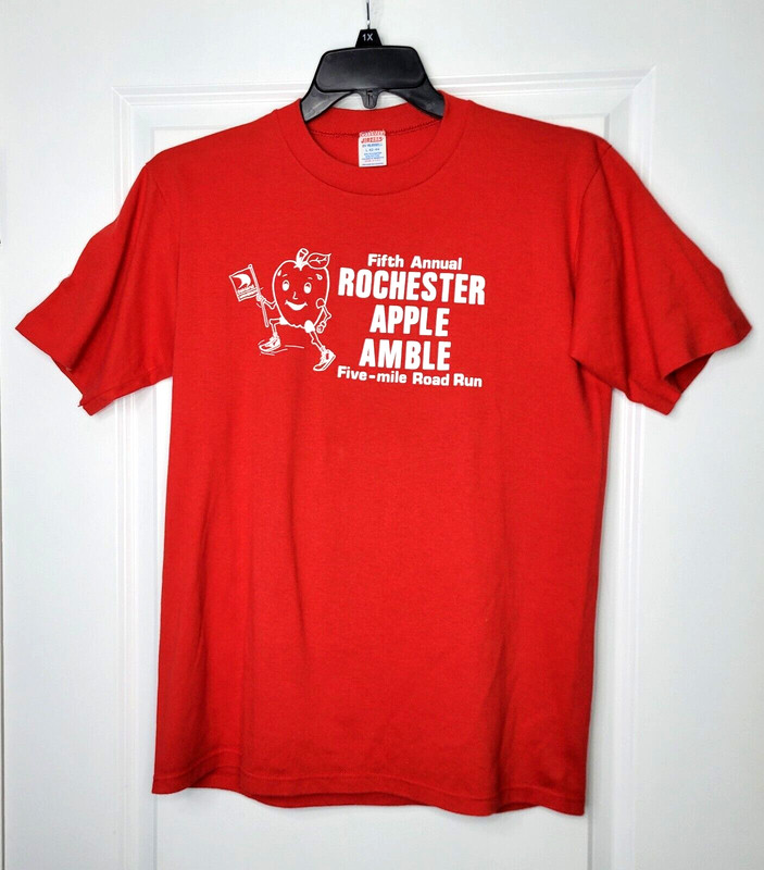 VTG Rochester Apple Amble T-Shirt Men’s L 5th Annual Run NY Single Stitch USA
