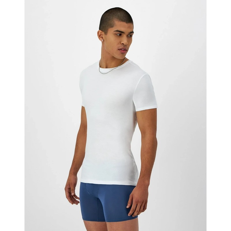 Hanes Originals Ultimate Men's SuperSoft Crewneck Undershirt, White, 4-Pack S gallery