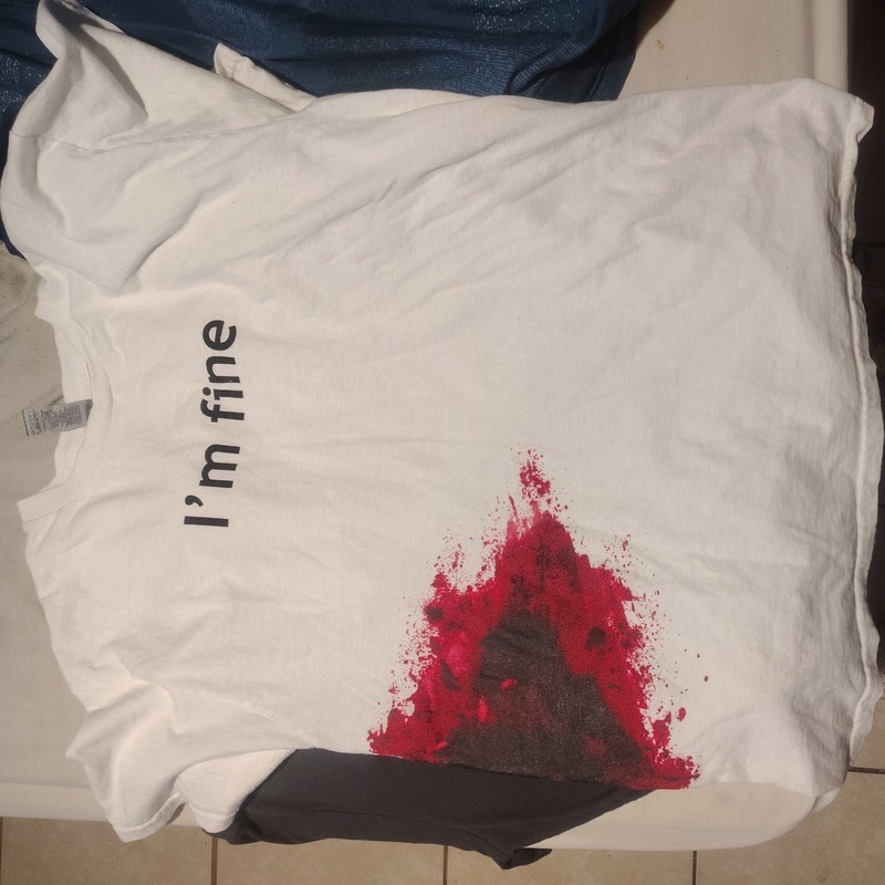 I’m Fine Graphic Funny Men’s T-Shirt XL Gray Heavy Cotton Chest 45″ EUC