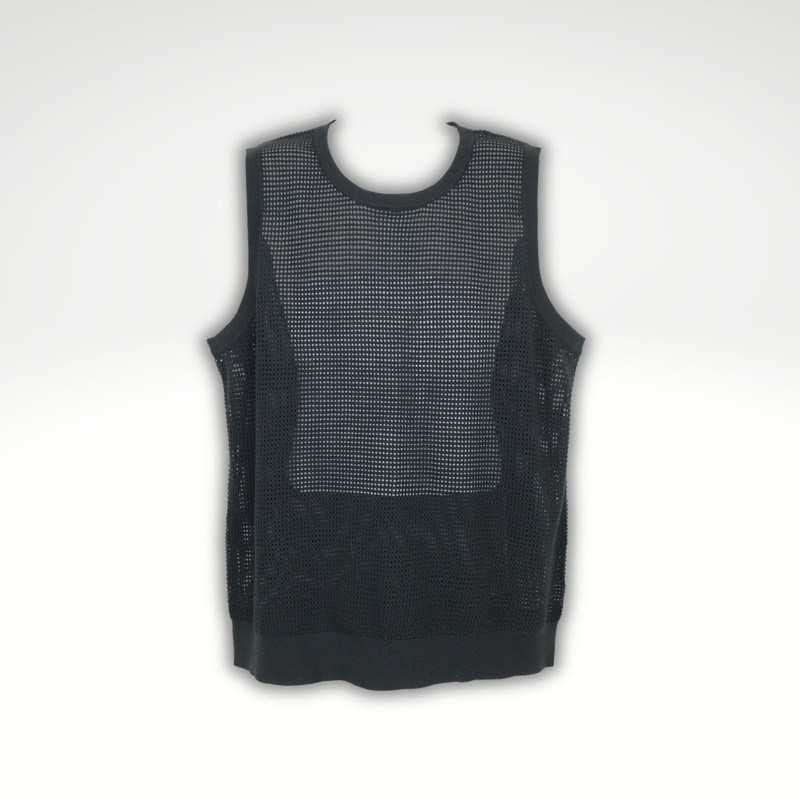 Murano Wanderin West Mesh Tank Top XXL Black Sleeveless Knit NWT
