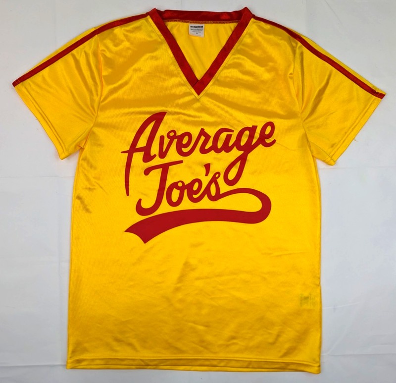Dodgeball Average Joe’s Jersey Size M, Yellow Cosplay Costume Shirt Vince Vaughn