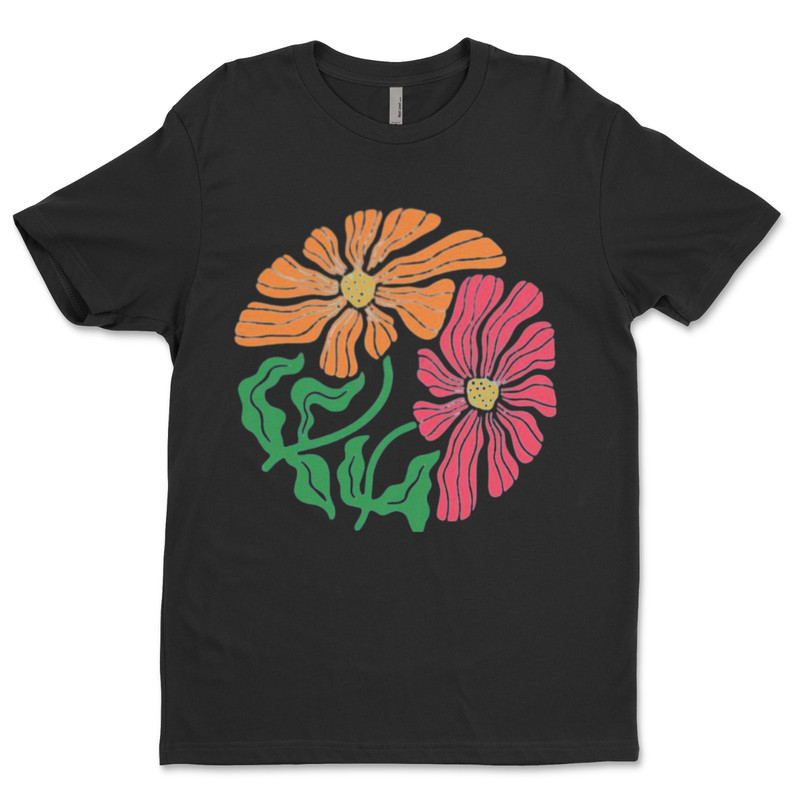 DTF flowers/ Custom Unisex Soft Style T-Shirts, Next Level- Cotton