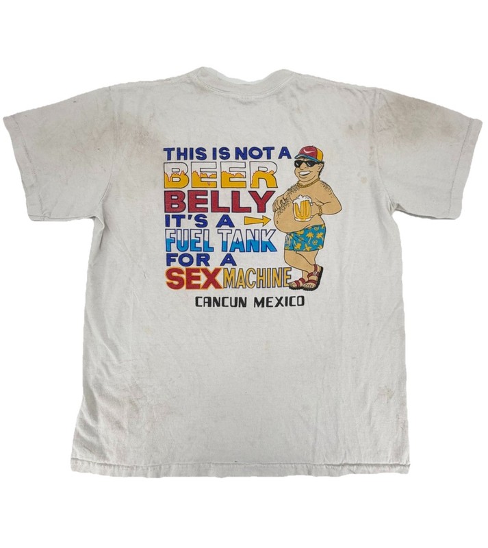 Vintage 90s This Is Not A Beer Belly Fuel Tank Parody Funny Shirt Size XL