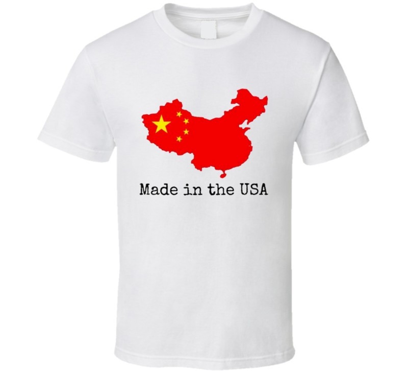 China Made in the USA Novelty T-Shirt Unisex Funny Tee Novelty Party Gift Top