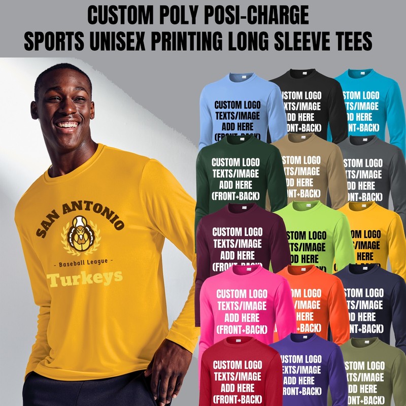 Ink Stitch Design Your Own Custom Printed Poly Performance Long Sleeve Tees