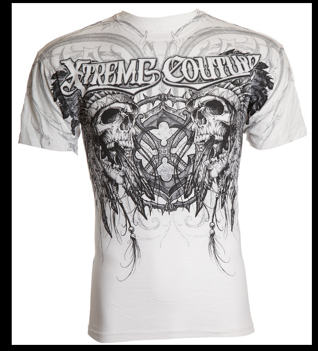 XTREME COUTURE by AFFLICTION White DESTINY Short Sleeve Slim Fit T-shirt NWT