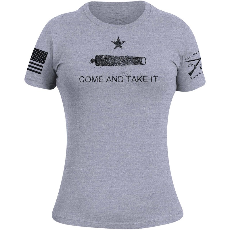 Grunt Style Women’s Come And Take It T-Shirt – Heather Gray