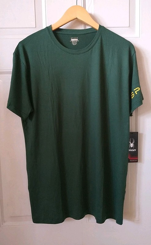 SPYDER MEN’S FITTED ASL426OL GREEN LOUNGE WEAR T-SHIRT, SIZE L