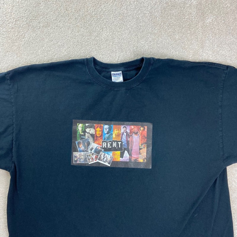 RENT Musical Movie T-Shirt Unisex XXXL Black Graphic Broadway Cast Promo Gildan