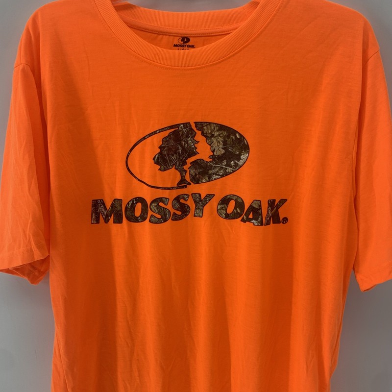 New Mossy Oak Blaze Orange With Camo Graphic Lightweight T Shirt Size Large