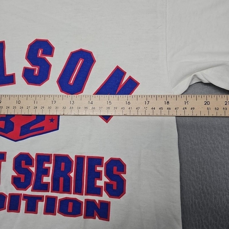 Vintage 90s Wilson Sports T Shirt Mens Small - White Blue Red Sportswear USA New gallery