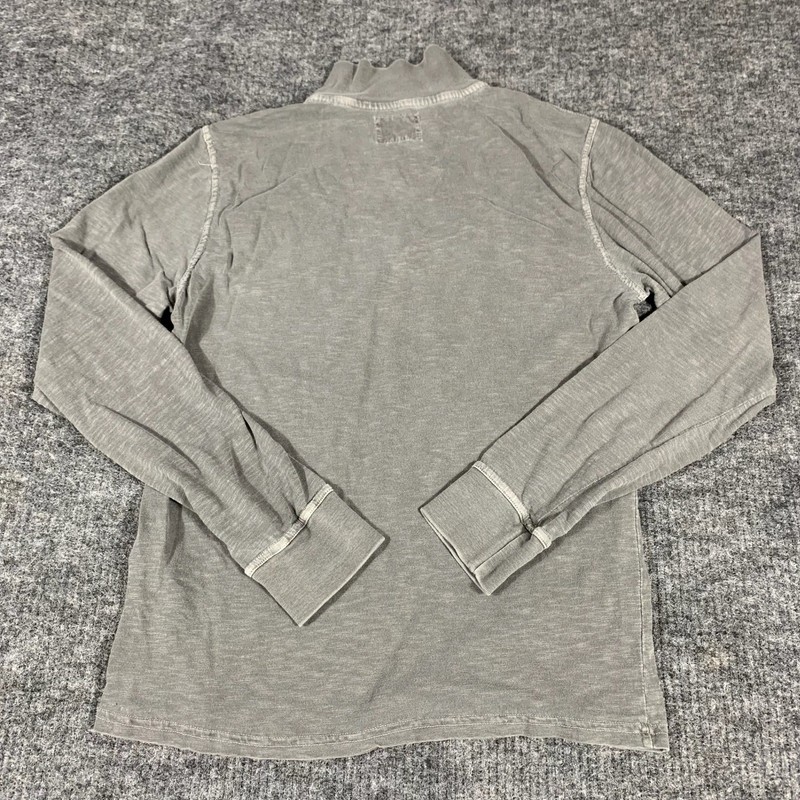 Lucky Brand Shirt Mens Medium Gray Quarter Zip Lightweight Cotton Casual Utility gallery