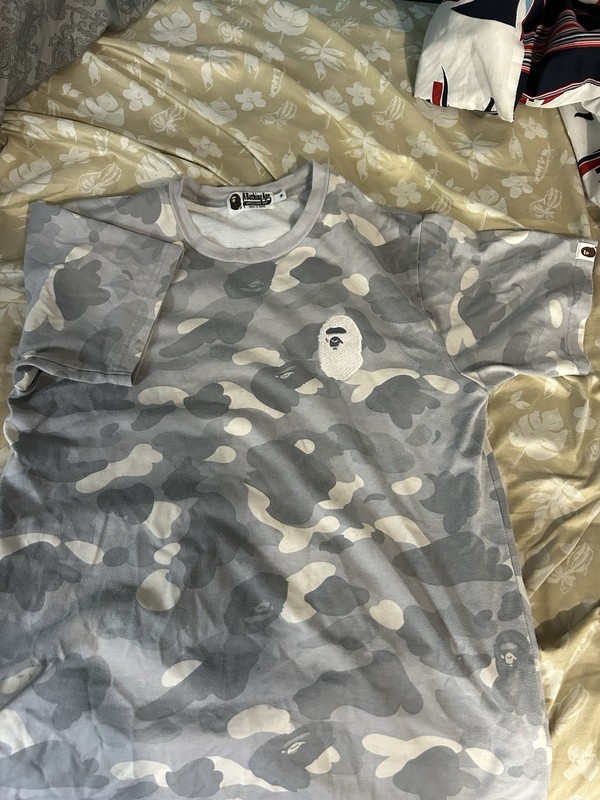 Bape city camo large ape head tee grey