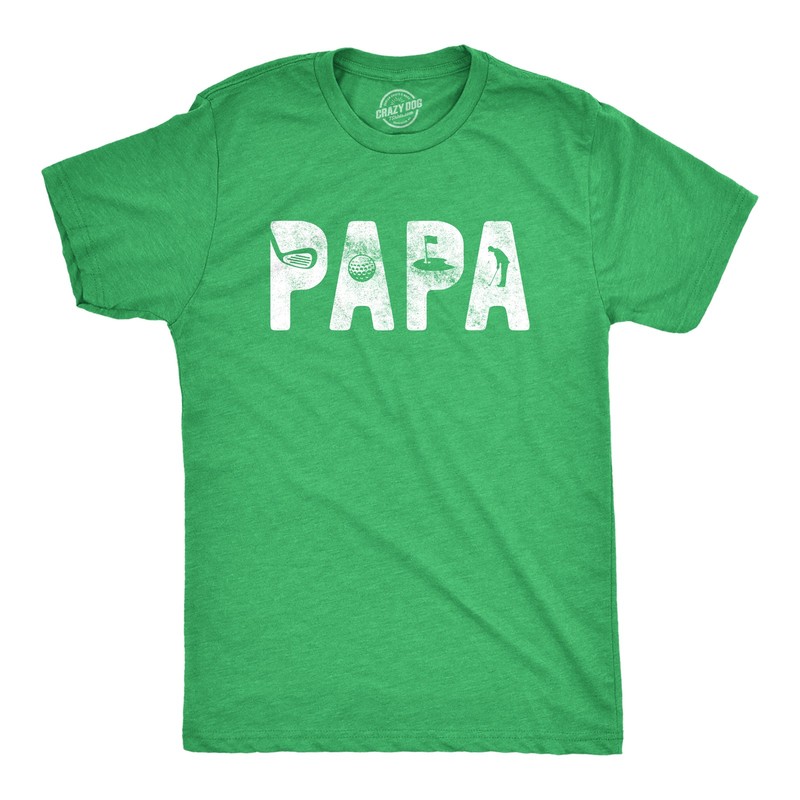 Mens Papa Golf T Shirt Funny Fathers Day Gift for Dad Outdoor Sports Graphic Tee