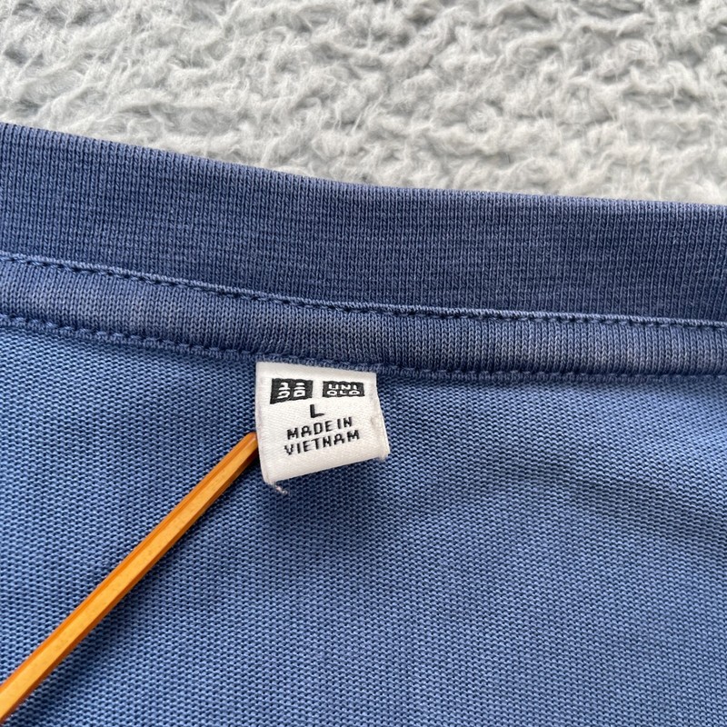 Uniqlo Shirt Mens Large Blue Dry Cotton Quick Drying Casual Wear Regular Fit gallery