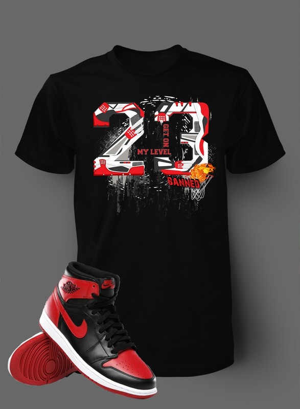 Men 23 Banned 8XL Big Tall Get on My Level Tee Shirt Greystone Streetwear Hip T