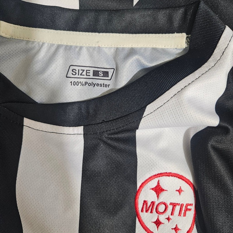 Grand3ur Mens Soccer Jersey Black White Striped Graphic Sports Top Size Small